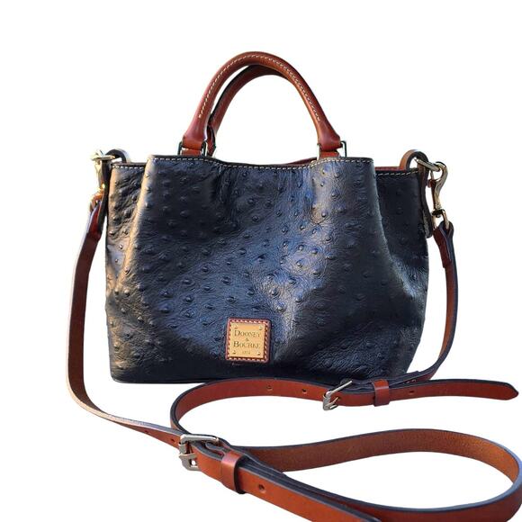 Dooney & Bourke Mini Barlow Satchel Ostrich Embossed Exotic Leather Handbag - Picture 11 of 11